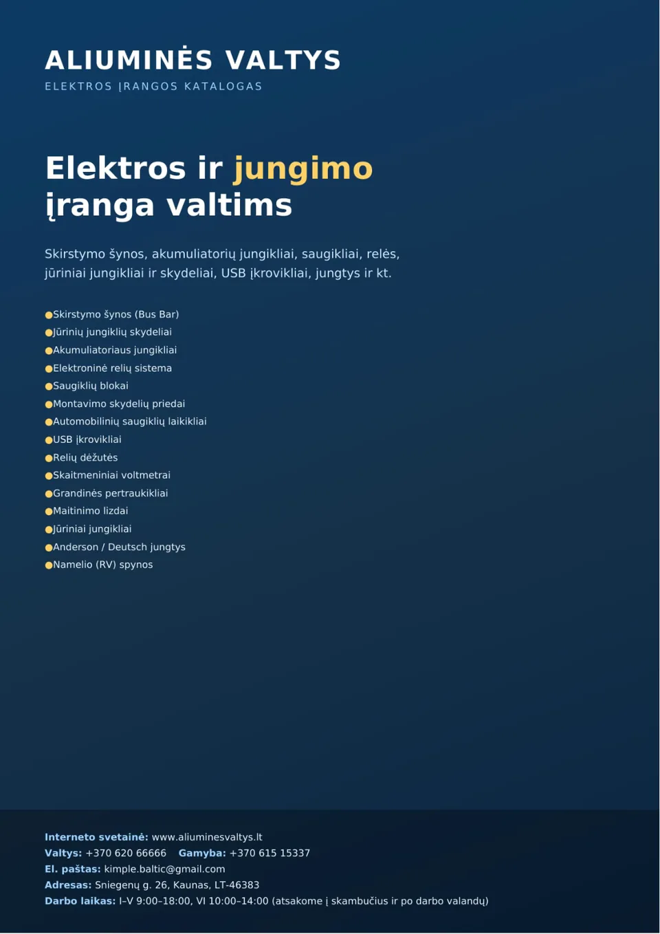 Osprzęt elektryczny do łodzi